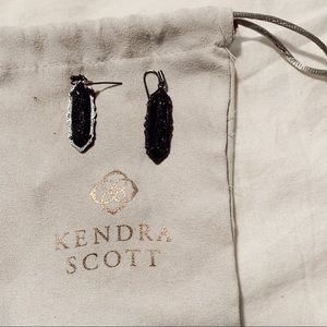 kendra scott gunmetal black drusy earrings